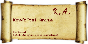 Kovátsi Anita névjegykártya